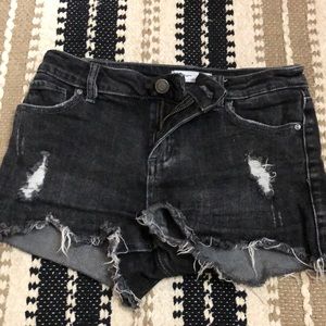 RSQ- Vintage High Rise Shorts- (12) - Black Denim-